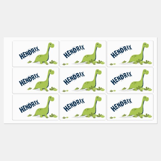 Lieve Persoonlijke Dinosaurus School Labels (Vel)