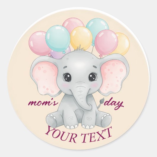 Lieve Persoonlijke Olifant  Ronde Sticker (Voorkant)