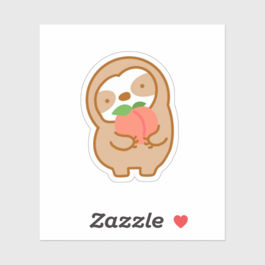 Lieve Perzik Luiaard  Sticker (Vel)