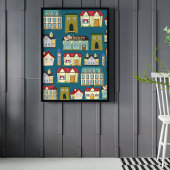 Lieve peutermuurkunst l School l Navyblauw Poster