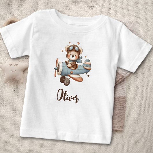 Lieve piloot teddybeer gepersonaliseerd