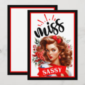 Lieve Pin-up_ Mevrouw Sassy Kaart (Voorkant / Achterkant)