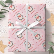 Lieve Pinguïn Kerst Roze Sneeuw Persoonlijk