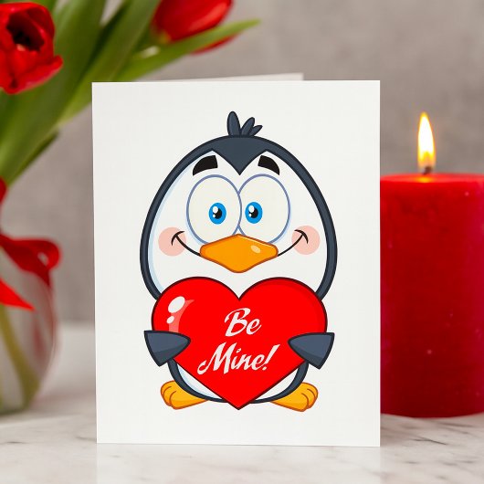 Lieve Pinguïn met Houd Mijn Hart Bezit Kaart