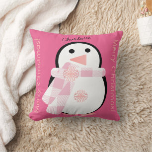 Lieve Pinguïn Persoonlijke Prettig Kerstfeest Kussen