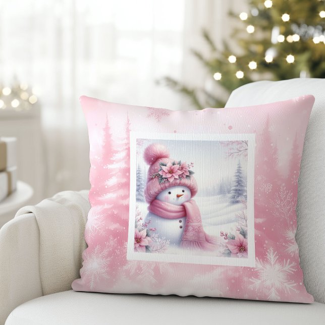 Lieve Pinkmas Winter Woonkamer Kussen Kinderen Dec (Darling Pinkmas Winter Forest Pillow Kids Decor)