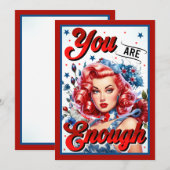 Lieve Pinup_ Je bent genoeg Kaart (Voorkant / Achterkant)
