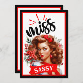 Lieve Pinup_ Mevrouw Sassy Kaart (Voorkant / Achterkant)