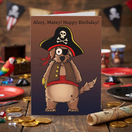 Lieve Piratenhond Ahoy Matrozen Kinderverjaardag Kaart