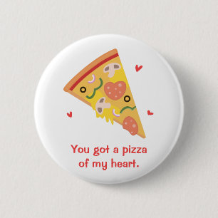 Lieve Pizza van mijn Hart Punt Liefde Humor Ronde Button 5,7 Cm