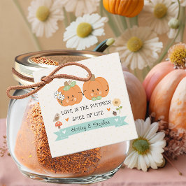 Lieve Pompoen Koppels Bruiloft en Trouwdag Bedankjes Labels