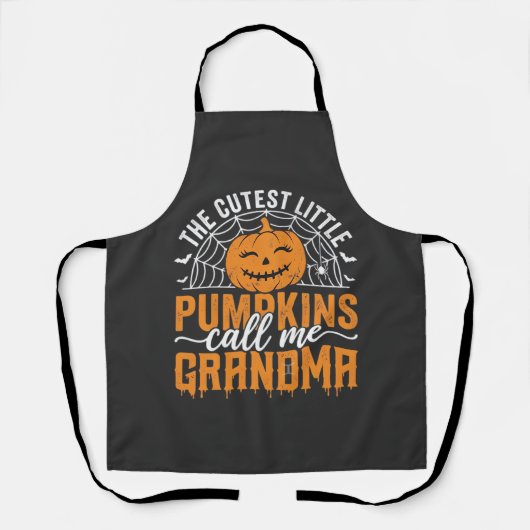 Lieve Pompoen Oma Halloween Ontwerp_1 Schort (Voorkant)