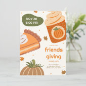 Lieve Pompoentaart en Cupcake Vriendendag des Dank Kaart (Staand voorkant)