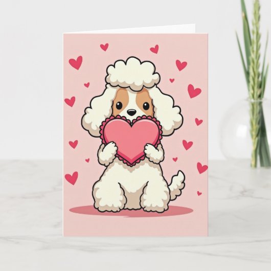 Lieve Poodle Hond Liefde Kaart (Voorkant)