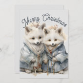 Lieve Poolvossen Kerstkaart (Voorkant / Achterkant)