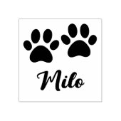Lieve Pootafdrukken met eigen naam Milo Rubberstempel (Afrduk)