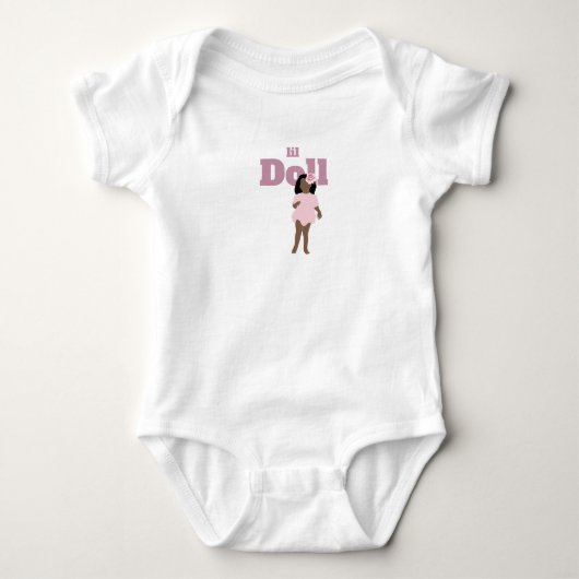 Lieve pop T-shirt baby romper (Voorkant)