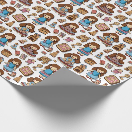 Lieve poppetjes cadeaupapier (Hoek)