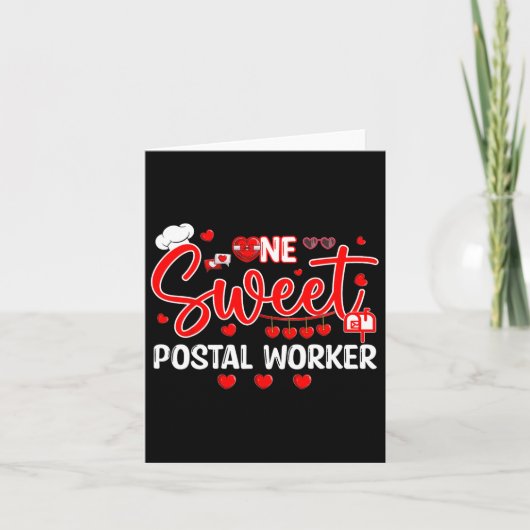 Lieve postbode Valentijnsdag Harten Trots J Kaart (Voorkant)