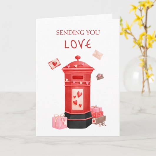 Lieve postbus Gelukkig Valentijnsdag Groet Kaart (Gele Bloem)