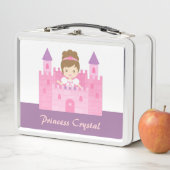 Lieve prinses meisje in roze kasteel gepersonalise (In situ)