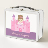 Lieve prinses meisje in roze kasteel gepersonalise (Voorkant)