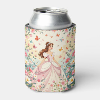 Lieve prinses met vlinders blikjeskoeler