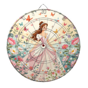 Lieve prinses met vlinders dartbord