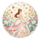 Lieve prinses met vlinders keramische knop (Voorkant)