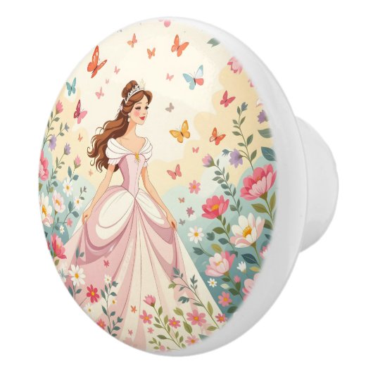 Lieve prinses met vlinders keramische knop (Rechts)