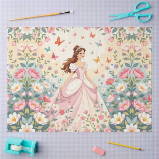 Lieve prinses met vlinders tissuepapier (Craft)