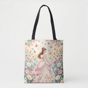 Lieve prinses met vlinders tote bag