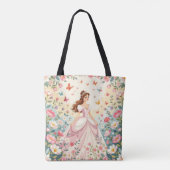 Lieve prinses met vlinders tote bag (Achterkant)