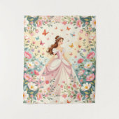 Lieve prinses met vlinders wandkleed (Voorkant)