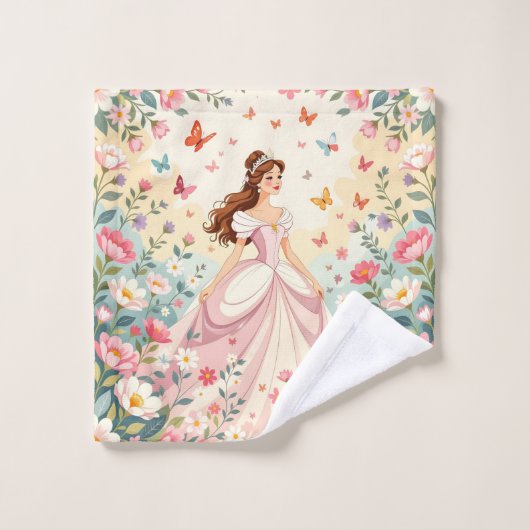 Lieve prinses met vlinders washandje (Wasdoekje)