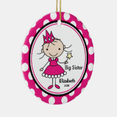 Lieve Prinses Oudere Zus Kerst Ornament (Rechts)