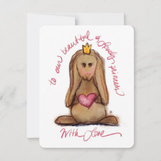 Lieve Prinses Schattig Konijn Plat Notitiekaart Notitiekaartje