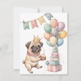 Lieve Pug Digitale Download Feest Uitnodiging