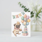 Lieve Pug Digitale Download Feest Uitnodiging (Staand voorkant)
