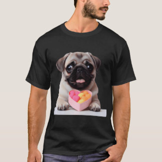 Lieve Pugin hond Valentijnsbehandelingdoos Illustr T-shirt
