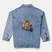 Lieve Ramenkom Roeimachine Cartoon Fitness Denim Jacket (Achterkant)