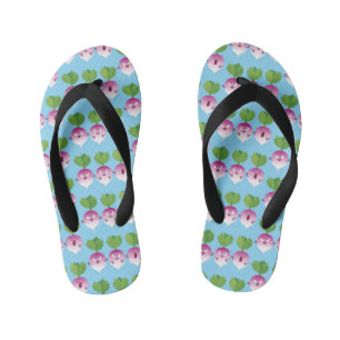 Lieve rapen groentetrio zingende cartoon kinder teenslippers