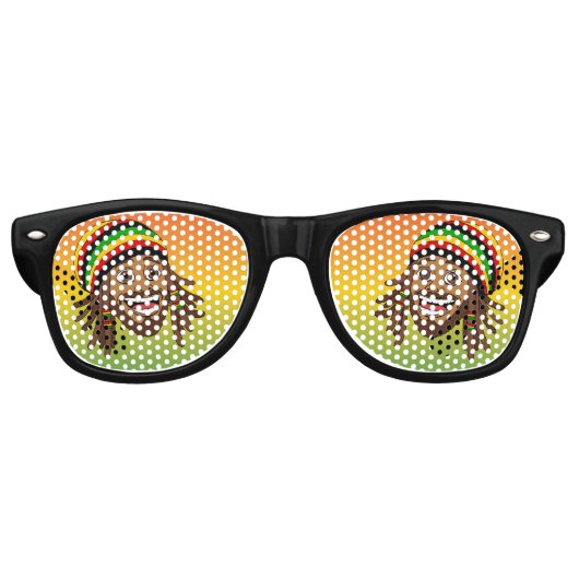 Lieve Rasta-man Retro Zonnebril (Voorkant)