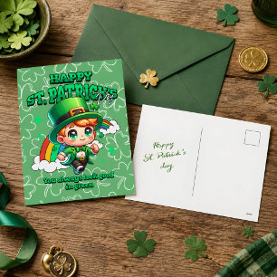Lieve Regenboog Gelukkige St. Patrick's Dag Keltis Feestdagenkaart