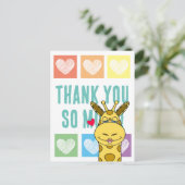Lieve Regenboog Hart Giraf Bedankt Briefkaart (Staand voorkant)