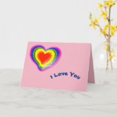 lieve regenboog hart kaart (Gele Bloem)