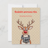 Lieve rendier kerst wens beige kerstkaart (Voorkant)