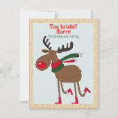 Lieve rendier kerst wens beige retro kerstkaart (Voorkant)
