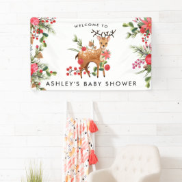 Lieve Rendieren | Kerst Baby Shower Welkom Spandoek