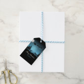 Lieve Rendieren 's Nachts Cadeaulabel (Met Touw)